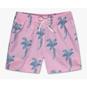 Chubbies Swim Trunks Men XL Pink Blue Lotta Coladas Bathing Suit Shorts